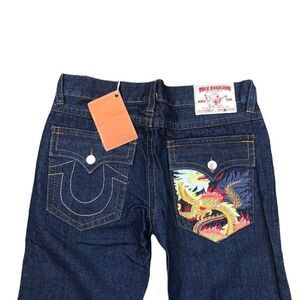 BRAND New Vintage True Religion Embroidered Jeans Size 36 BILLY Blue